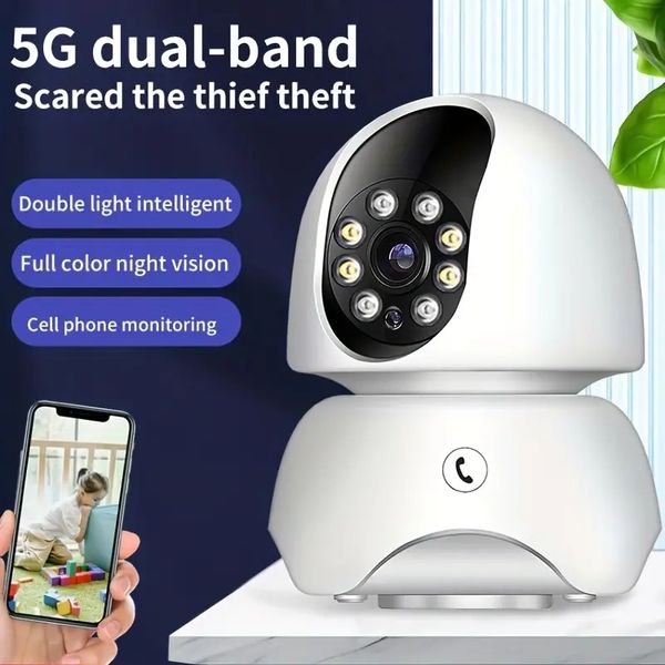5G-Smart-WLAN-Baby-/Haustiermonitor mit Vollfarb-Nachtsicht, Bewegungsverfolgung und HD-Kamera – Anruf mit nur einem Klick für Sicherheit