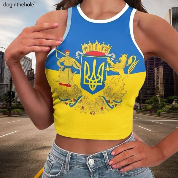 Женские танки SVG Украинский флаг напечатанный напечатанный урожай