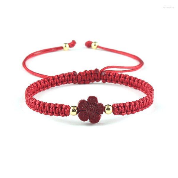 Braccialetti con ciondoli per donna Intrecciato regolabile Filo rosso fortunato Corda Cinnabar Piccolo braccialetto di cartamo Coppia Regalo di amicizia