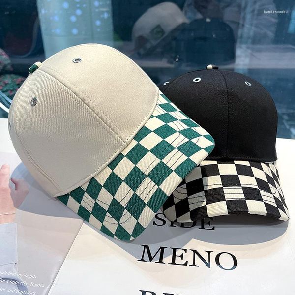 Ball Caps Baseball Für Frauen Baumwolle Plaid Cap Visiere Mädchen Junge Koreanische Stil Snapback Hüte 2023 Männer Breite Krempe sonnenhut