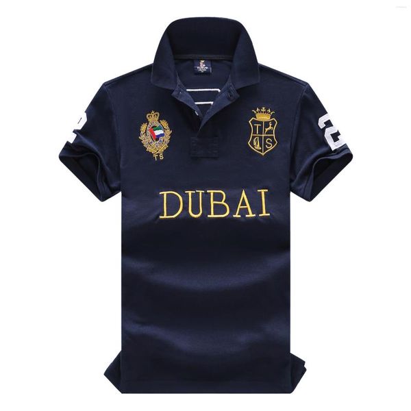 Erkek Polos Dubai Polo Gömlek Erkekler İşlemeli Yaz Pamuk Nefes Alabilir Kısa Ofis İş Giysileri Artı Boyut XXXL 4XL 5XL 6XL