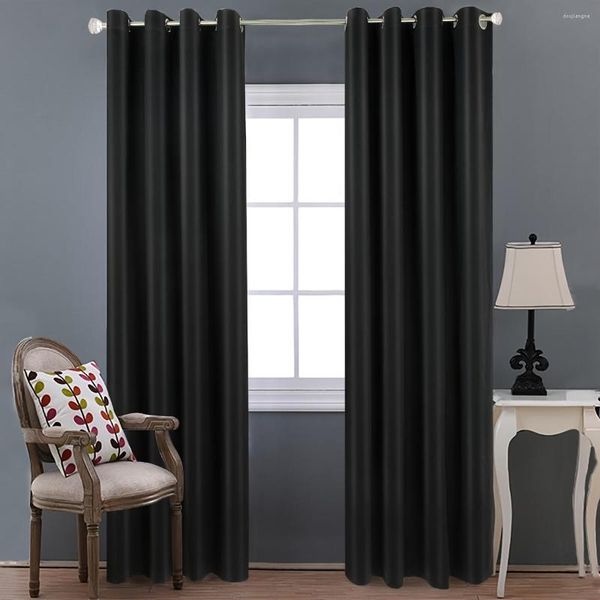 Cortina moderna cortinas blackout para sala de estar janela grossa de alta precisão tecido preto quarto pano cortinas prontas