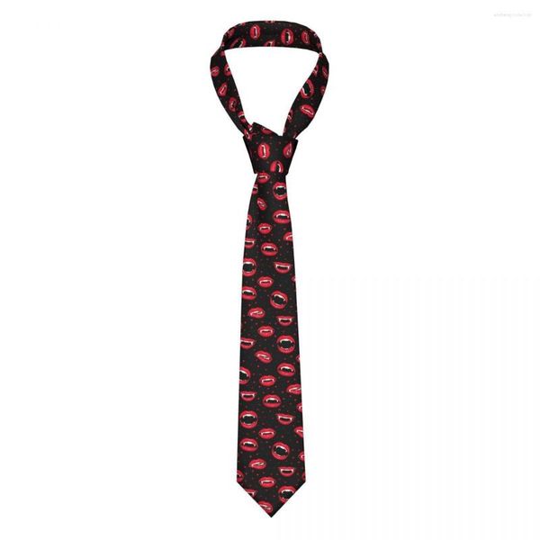 Галстуки -галстуки губ Хэллоуин галстук мужчины Слим полиэстер 8 см. Классическая шея для аксессуаров Gravatas Свадебная вечеринка