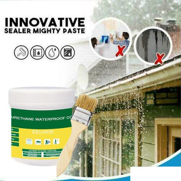 Klebstoffe Dichtmittel 100 300g Innovative Sealer Mighty Paste Polyurethan Wasserdichte Beschichtung für Haus Badezimmer Dach 230105 Drop Dhhma