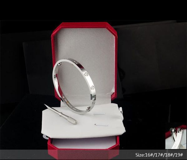 Realfine888 Catier50 Love Hochzeitsarmbänder, ikonischer Schmuck, Luxus-Designer für Damen, mit Box 7–9, Größe 16–19