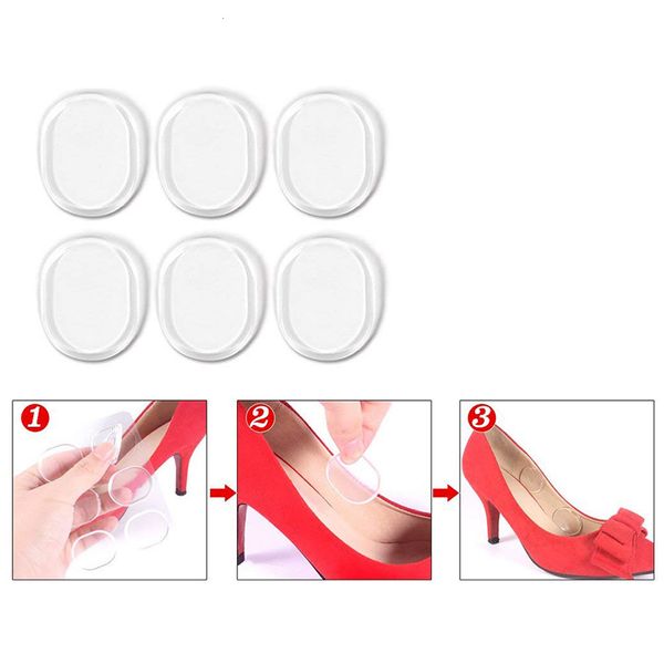 Accessori per parti di scarpe Soletta per avampiede in gel di silicone Scarpe da donna Adesivo posteriore Cuscino antiscivolo Set di talloni 230802