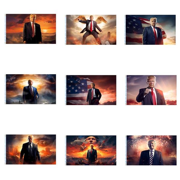 9 estilos 3*5 FT Trump Portrait National Flag 2024 U.S. Election Campaign Election Flags