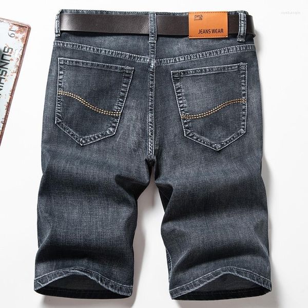 Jeans masculino 2023 verão masculino short jeans clássico estilo coreano moda solta para todos os jogos casual marca sofisticada calça de cinco pontas masculina