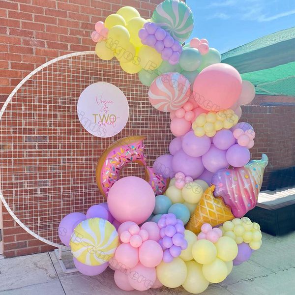 Sonstiges Partyzubehör für Veranstaltungen, 150 Stück, große Ballongirlande mit Eiscreme-Thema, Mini-Donut-Macaron-Globos für Babyparty, Mädchen-Geburtstagsparty-Dekoration, Kinderspielzeug 230804