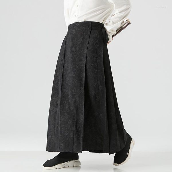 Pantaloni da uomo 2023 Uomini Larghi Hanfu Cinese Stile Harajuku Hakama Kimono Tang Casual Maschile Pantaloni Uniformi Kendo