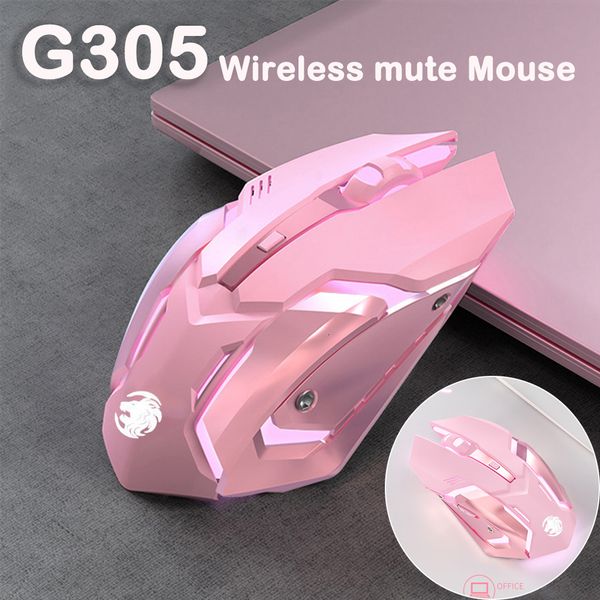 Mouse Wireless Silent Mute Gaming Mouse 1600 DPI LED ottico retroilluminato USB ricaricabile 6 pulsanti Design per PC portatile 230804