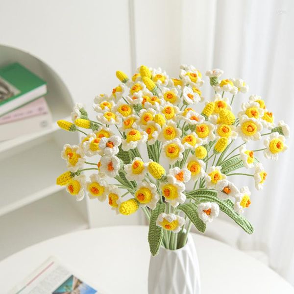 Flores decorativas Ramo de flores falsas Planta Narciso artificial Não murcha sem rega Realista Faça você mesmo Decoração de mesa de plástico Casa