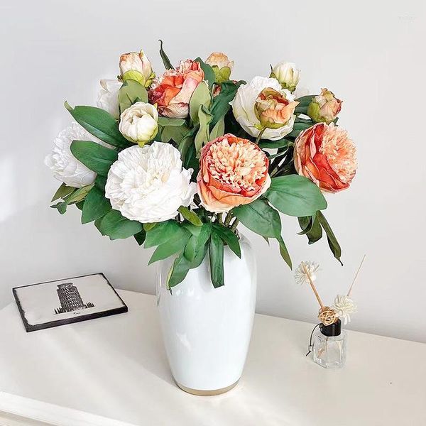 Декоративные цветы 50 см искусственные высококлассные 2-головы ретро французский