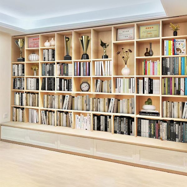 Libreria su misura a tutta parete soggiorno libreria in un unico pezzo libreria a pavimento aperta scaffali mobile TV libreria a reticolo Acquista Contattaci