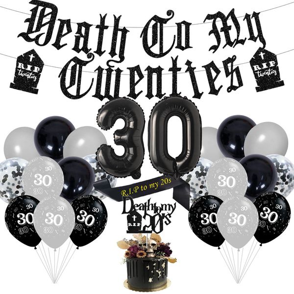 Altri articoli per feste evento Death To My Twenties 30th Birthday Party Decoration Rip Twenties Banner RIP TO MY 20S Sash for Adults 30th Birthday Party Decor 230804