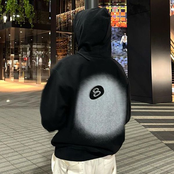 8 Ball Fleece Hoodie Casual Oversize Hoodies Hommes Pulls Pulls Molletonnés Hommes Femmes Hip Hop Streetwear MG230244