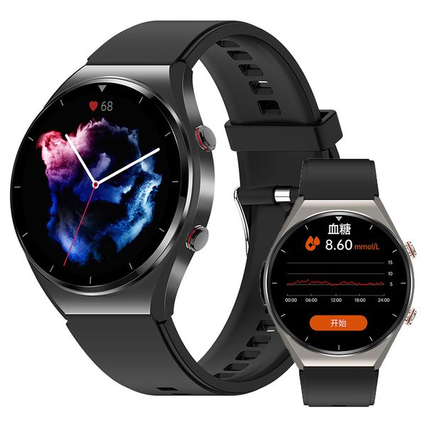 E09 Orologio intelligente da uomo Monitoraggio ECG da 1,3 pollici con un clic Smartwatch per il monitoraggio del fitness da donna con frequenza cardiaca non invasiva