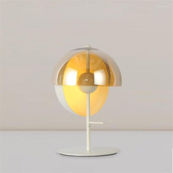 Tischlampen, nordisches Wohnzimmer, halbkugelförmiger Schirm, Arbeitszimmer, Schlafzimmer, moderne Designer-Glas-Stehbodenleuchten, Beleuchtung