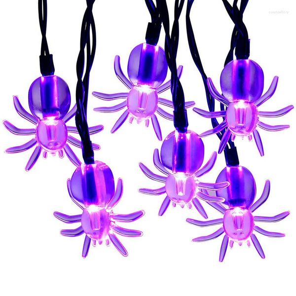 Stringhe LED Halloween Light String Spider Style Battery Power Festival Illuminazione Decorazione Luci d'atmosfera