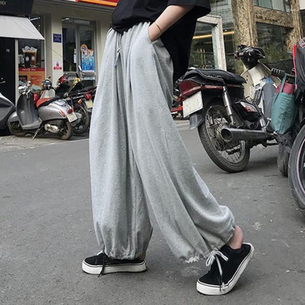 Männer Hosen Frauen Oversize Grau Jogger Jogginghose Koreanische Mode Schwarz Jogging Capri Sport Lose Breite Bein Hosen Weibliche