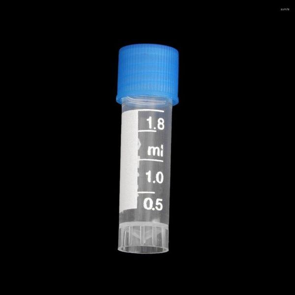 Graduazione 1.8ml Bottiglie di plastica per tubo da centrifuga con tappo a vite Il contenitore trasparente può legiferare fiale 45mm X10mm