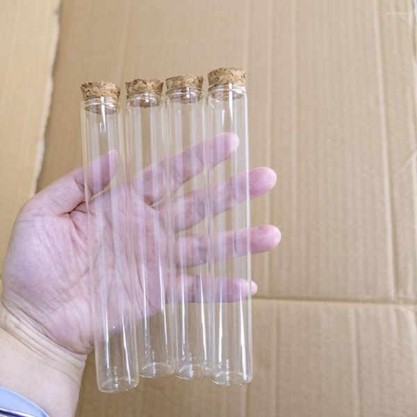 Depolama şişeleri 24pcs 22x150mm 40ml toptan cam test tüpü mantar durdurucu mini açık konteyner contası sıvı kavanozları küçük gıda sınıfı