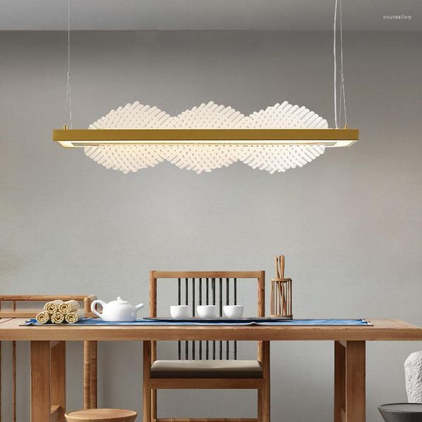 Pendelleuchten Temar LED moderne Lampe chinesische kreative Einfachheit Design Gold Decke Kronleuchter Licht für Home Tea House Esszimmer