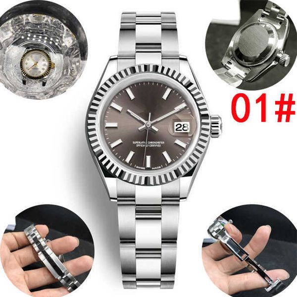 Quadrante bianco di lusso bordo denti grande catena 28mm 2813 oro orologio automatico da nuoto in acciaio automatico