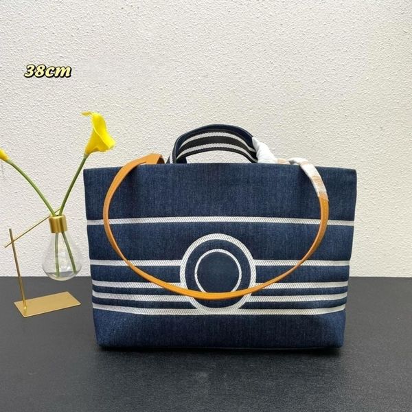 Borsa di lusso cf shopping bag borsa in denim Borsa tote Stilista di moda rete di shopping bag con stampa di grande capacità rossa con lo stesso modello