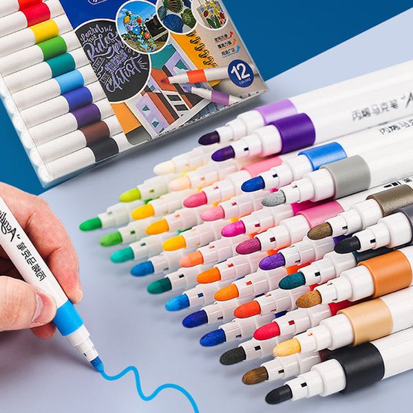 Pennarelli 12-36 Pennarelli acrilici colorati Pennarello Colore Fai da te Ceramica Bambini Graffiti Pittura Pigmento Penna 4mm Pennino Creazione artistica Regalo per bambini 230803