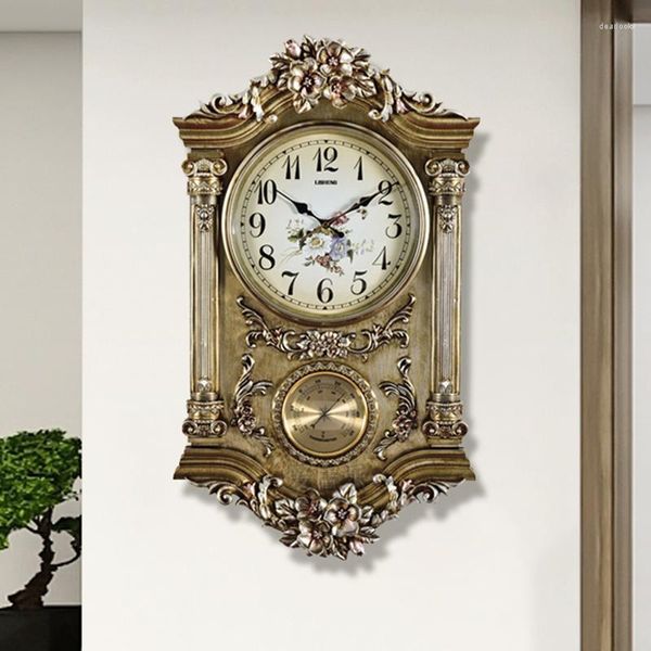 Relógios de parede Modelos de relógio vintage gigantes Design de sala de estar Golden Creative Hall Incomum Reloj Pared Acessórios para casa AB50WC