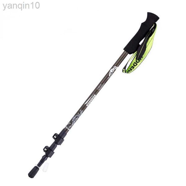 Bastões de trekking 63-135CM Bastões telescópicos dobráveis para caminhadas Bastões de trekking em fibra de carbono 3 seções Bloqueio externo para escalada HKD230804