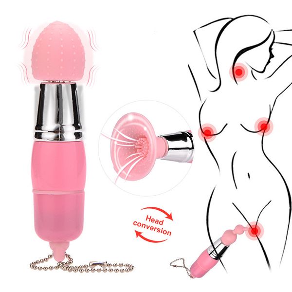 Vibratori Giocattolo del sesso Vibratori della lingua Zucca a tre pezzi Mini AV Rod Vibrazione Massaggio Leccata orale Stimolatore del clitoride Giocattoli del sesso per donna 230803