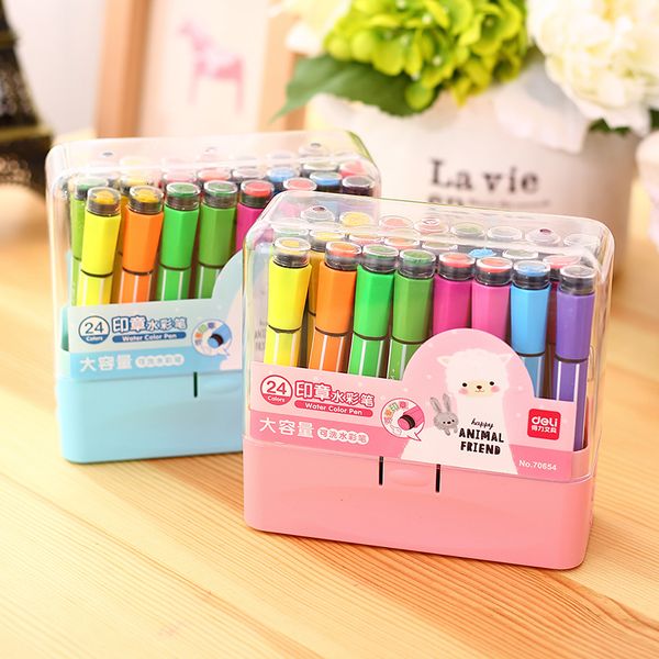 Markers s Effectieve kids gift school suppy kinderen art marker met zegel kan wassen water kleur pen kinderen schilderen pen met zegel 230803