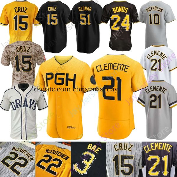 2023 City Connect Beyzbol Forması Oneil Cruz Roberto Clemente Barry Bonds Ke'bryan Hayes McCutchen Bryan Reynolds David Bednar Ji-Hwan