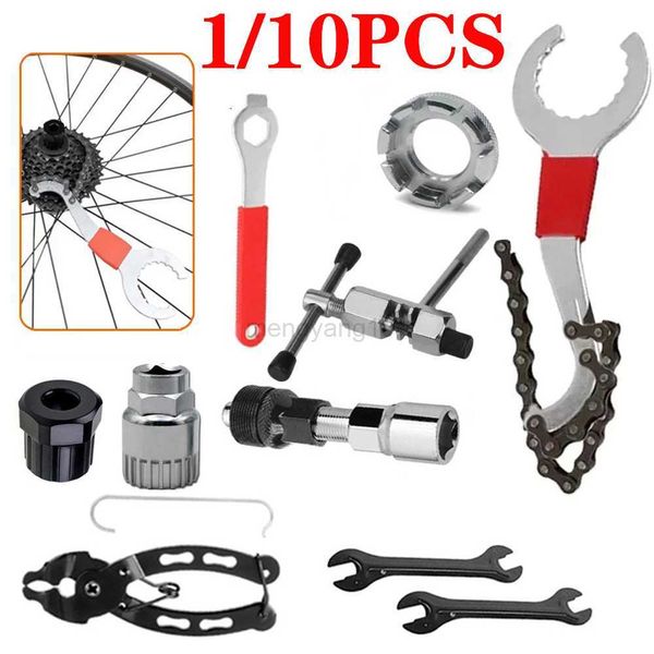 Conjunto de ferramentas para reparação de ferramentas multifuncionais de bicicleta Kit de quebra de corrente Extrator de roda de manivela Ciclismo externo Removedor de pedal Extrator Ferramentas de bicicleta Mtb HKD230804