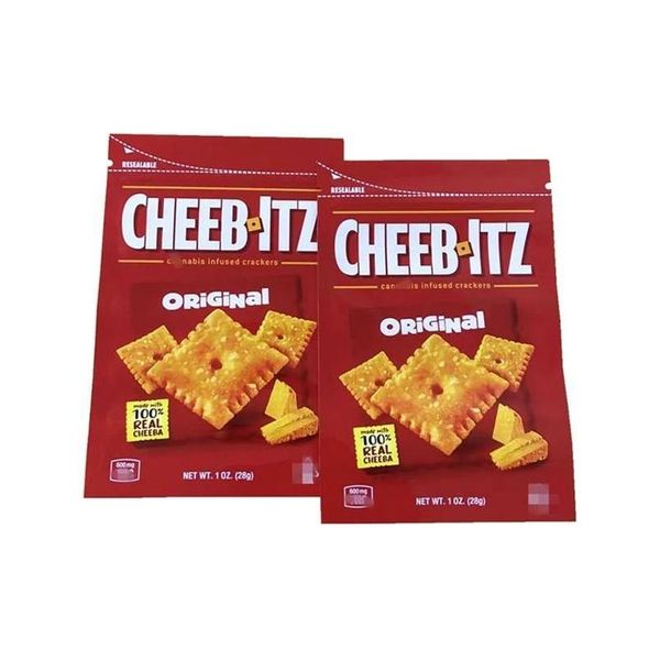 Paketleme çantaları toptan cheebltz orijinal ambalaj mylar yenilebilir krakerler 600mg 28g bisküvi depolama paketi boş çanta dro dhgsu