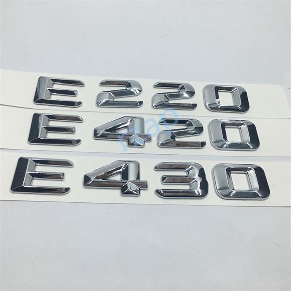 Insigne d'emblème de coffre arrière de voiture pour Mercedes Benz W124 W211 E-CLASS E220 E420 E430 lettres chromées Logo Sticker239v