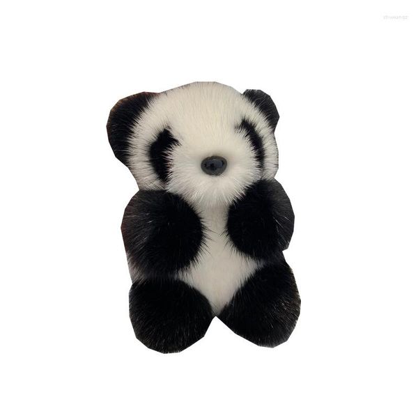 Chaveiros Lanyards Chaveiros Chinês Bonito Panda Pingente Chaveiro Doce Y2K Macio Pelúcia Animal Chaveiro Chaveiro Para Mulheres Unissex Saco de Presente Jóias KJ20