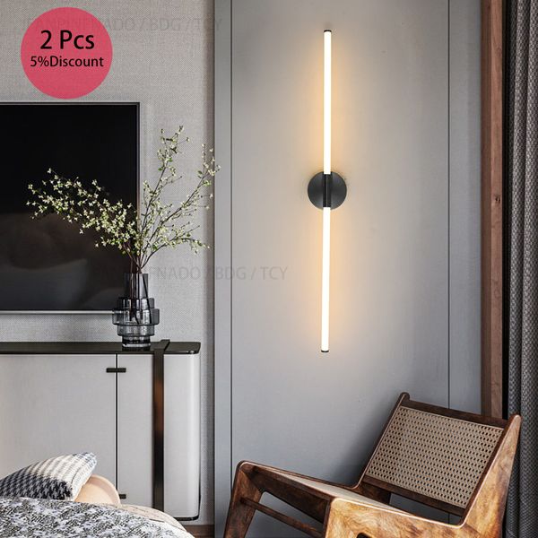 Yenilik Ürünleri Modern Led Duvar Lambası Oturma Odası Yatak Odası LED Duvar Işık Altın/Siyah 76cm 100cm 118cm Ev Kapalı Dekorasyon Armatürleri 230804