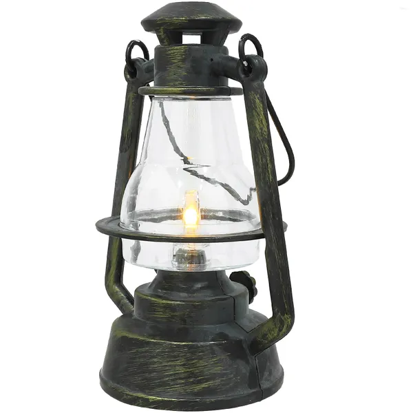 Castiçais para decoração de acampamento ao ar livre Lanterna de LED vintage Luz de mão Tenda pendurada com acabamento de metal