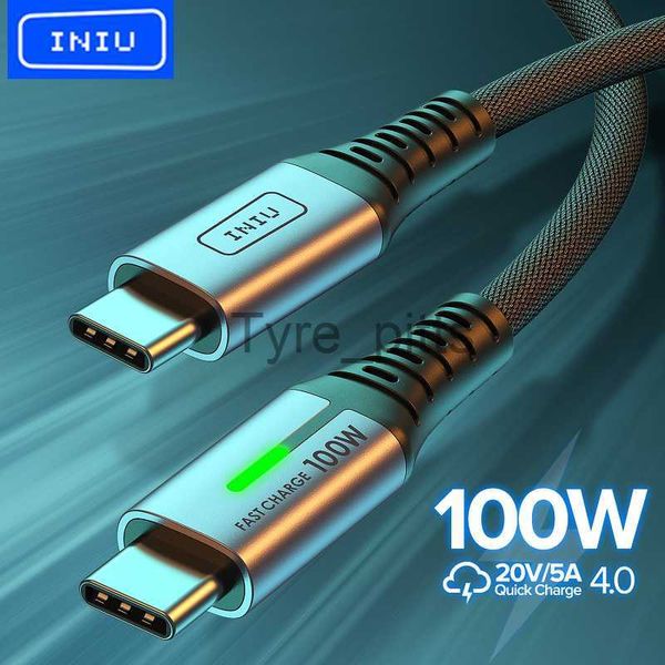 Зарядные устройства/кабели INIU 100W USB C TO USB Тип C Кабель PD 5A QC QC быстро зарядка для зарядного устройства для зарядного устройства для Samsung S23 iPad Pro Macbook планшеты LG Google X0804