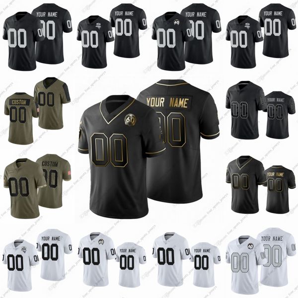 4 Derek Carr Camisas de futebol Davante Adams Darren Waller Josh Jacobs Johnathan Abram Maxx Crosby