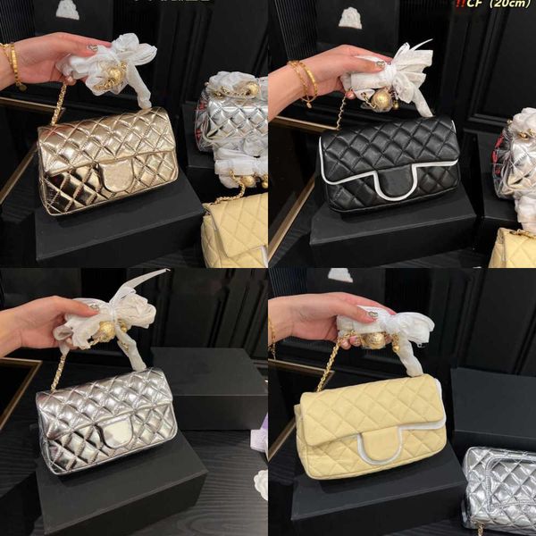 Luxurys kanal çantaları tasarımcı çanta 2023 mini cf orijinal deri altın top kare şişman adam ling ızgara zinciri çantası çapraz gövde çok yönlü küçük kokulu kadınlar zarf çantaları