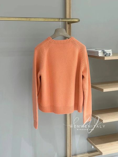 Damen Pullover Winter Loro Piana Kaschmir Koralle Orange Rollkragenpullover