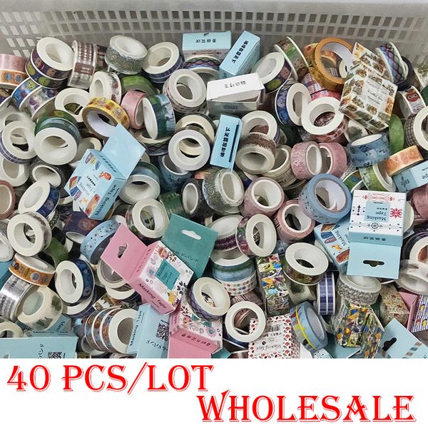 Yapışkan Bantlar 40 PCSlot Rastgele DIY Washi Bant Setleri Scrapbook Maskeleme Kağıdı Japon Kawaii Kırtasiye Çıkartmaları Okul Malzemeleri 2016 230804