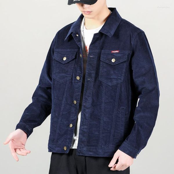 Herrenjacken Frühling Slim Cordjacke Korean Casual Denim Workwear Top Coat Outcoat