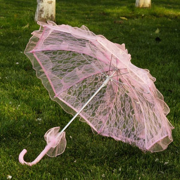 Produtos de estilo chinês doce lolita guarda-chuva rosa algodão bordado guarda-sol e ventilador para crianças jogar decoração de casamento preto