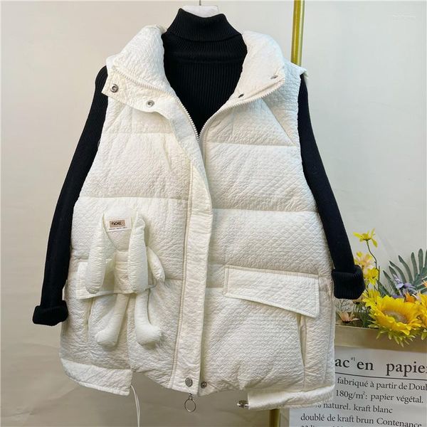 Damenwesten 2023 Herbst Winter Kurze Weste Spleißen Mode Koreanische Jacke Trend Baumwolle Gepolsterte Frauen Winddichte Warme Weste