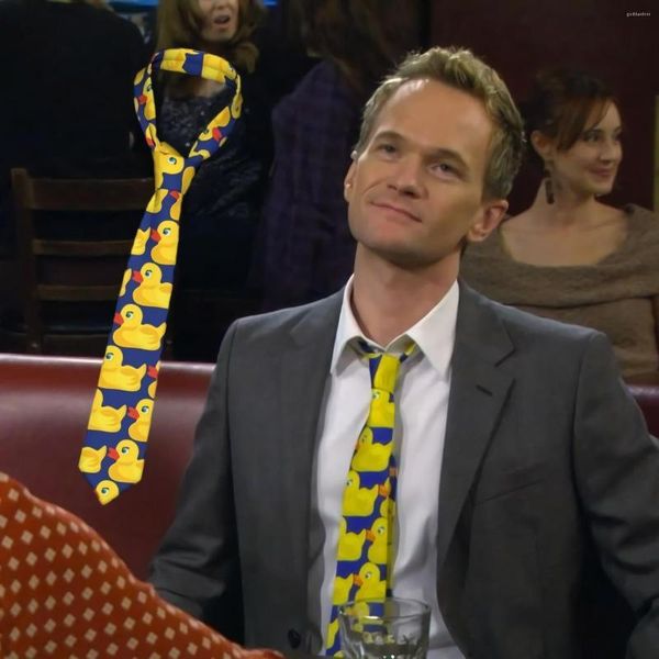 Papillon giallo gomma anatra HIMYM cravatta regalo per uomo Ducky collo moda come ho incontrato tua madre Barney Stinson camicia partito cravatta